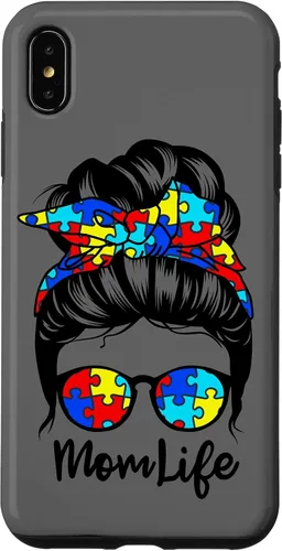 Vista 11 de Mom Life Messy Bun Hair Autism Funny Autism Case for iPhone 17