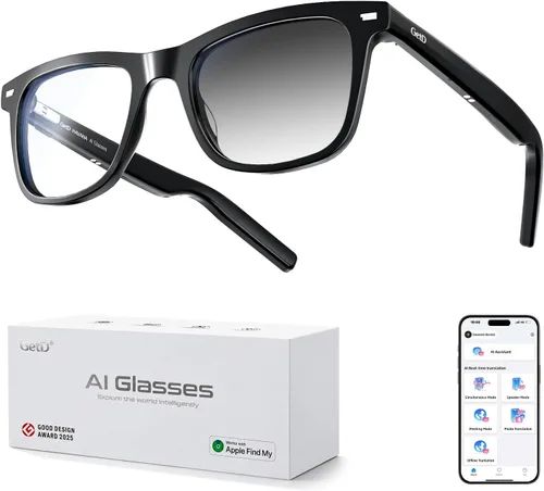Vista 9 de GetD Gafas de IA para hombres y mujeres, lentes inteligentes con tecnología ChatGPT, gafas Bluetooth para traducción de IA en 147 idiomas, lente
