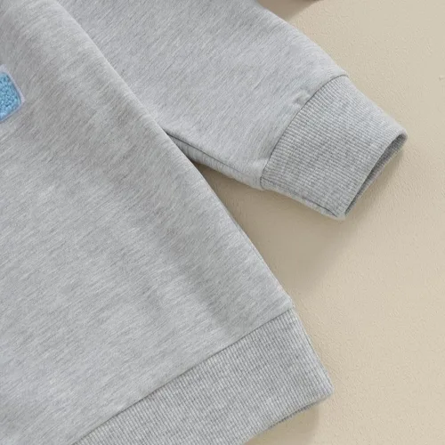 Vista 4 de Lamuusaa Traje de cumpleaños para bebé, niña, niño, uno, dos, tres, cuatro, cinco, seis, sudadera bordada, regalo de cumpleaños
