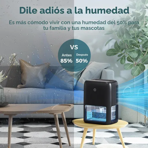 Vista 3 de BREEZOME Deshumidificador de 60 onzas para el hogar, deshumidificador Negro