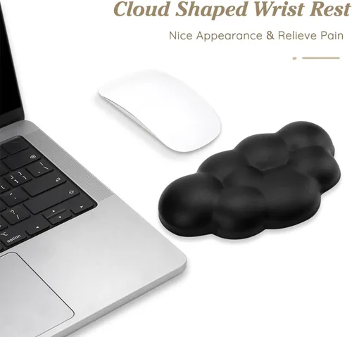 Vista 4 de Cloud - Cojín ergonómico para reposamuñecas de piel sintética suave con espuma viscoelástica para aliviar el dolor de muñeca, almohadilla con base