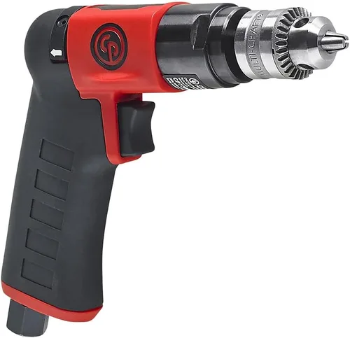 Vista 3 de Chicago Pneumatic CP7300RC - Taladro de potencia neumática, 1/4 de pulgada (0.256 in), reversible, mandril con llave, mango de pistola, 0.31 HP