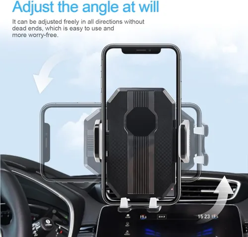 Vista 4 de Soporte de teléfono para automóvil, soporte de teléfono mejorado giratorio de 360° con ventosa para salpicadero, parabrisas, universal para iPhone