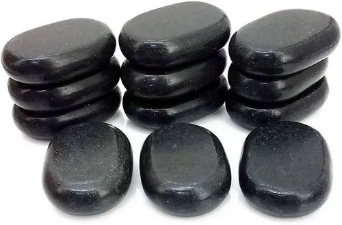 Vista 11 de Piedras de masaje caliente de alta calidad, juego de 4 piedras de basalto XXL grandes para terapia de spa, relajación y alivio muscular de tejido