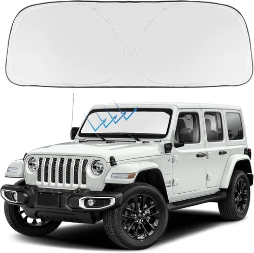 Vista 62 de Proadsy Parasol para parabrisas Rivian R1S 2022-2025 2026 de 4 capas plegable, protector de parasol frontal que bloquea los rayos UV, mantiene