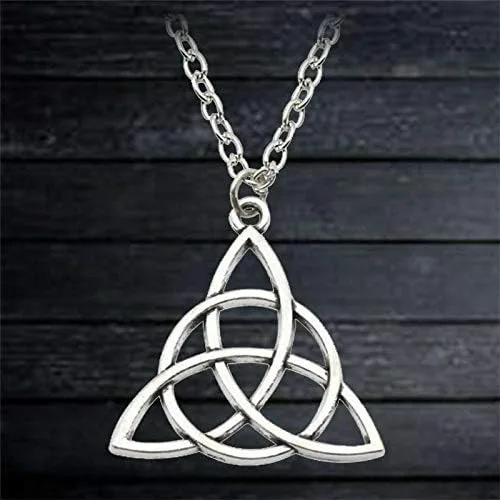 Vista 7 de Collar Colgante Triquetra Nudo Celta Plata Alternativa Pagan Encantado, Plata