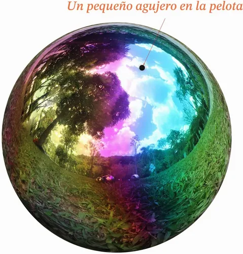 Vista 3 de Kunjocy Paquete de 8 bolas de acero inoxidable surtidas de 50 a 5.906 in, pequeños globos de observación de jardín, bolas de esfera reflectantes