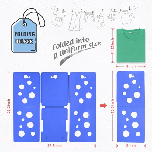 Vista 6 de BoxLegend V5 - Carpeta plegable para camisas, carpeta de ropa, fácil y rápido de plegar, asistente de lavandería para carpetas de lavandería Azul