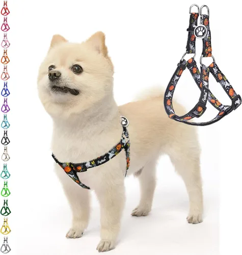 Vista 75 de Pupteck - Arnés para perros sin jalar, suave, ajustable, de nailon, talla básica, chaleco para cachorro, para caminar al aire libre con etiqueta