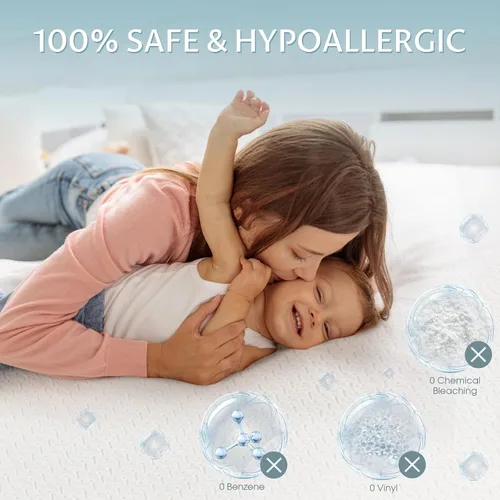 Vista 6 de Reaks Protector de colchón ajustable impermeable para cama tamaño individual, funda de colchón refrescante con bolsillo profundo de hasta 15 pulgadas
