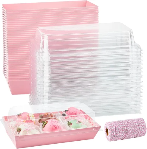 Vista 9 de ZORRITA - Paquete de 50 cajas de papel para embutidos de 7.5 x 3.3 pulgadas con tapas transparentes
