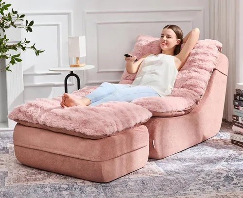 Vista 11 de Hobestluk - Sofá de espuma para espacios pequeños, sofás cómodos con reposapiés, sofá reclinable, sofás pequeños para sala de estar, dormitorio