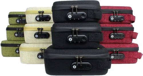 Vista 6 de STASHLOGIX Bolsa de control de olores con cerradura de combinación Bolsa de almacenamiento sin olor: The Silverton Naranja