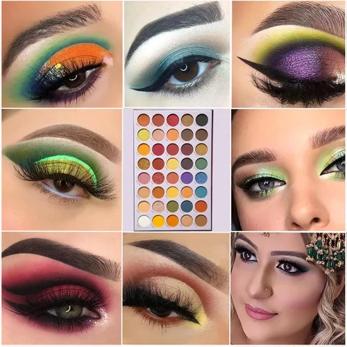 Vista 3 de Paleta de maquillaje Reversal Planet, 40 colores de purpurina metálica de alta pigmentación, fácil de difuminar, Sombras de ojos resistentes al