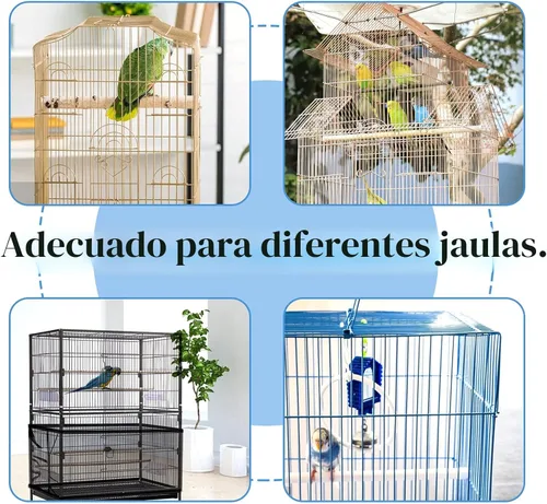 Vista 6 de Daoeny Cubierta grande para jaula de pájaros, protector de semillas para jaula de pájaros, red de malla de nailon suave y aireada ajustable