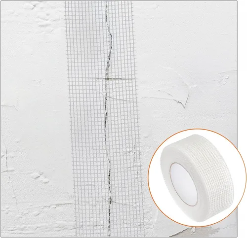 Vista 6 de uxcell Cinta autoadhesiva de fibra de vidrio para paneles de yeso, parche de reparación de 2 pulgadas x 164 pies para grietas de agujeros de pared