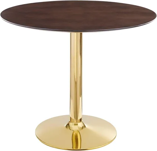 Vista 35 de Modway EEI-4746-GLD-BLK Verne - Mesa de comedor de mármol artificial de 28 pulgadas, color negro dorado