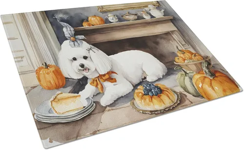 Vista 20 de Caroline's Treasures DAC1720LCB Affenpinscher - Tabla de cortar de vidrio con calabazas para cocina de otoño, grande, decorativa, de vidrio