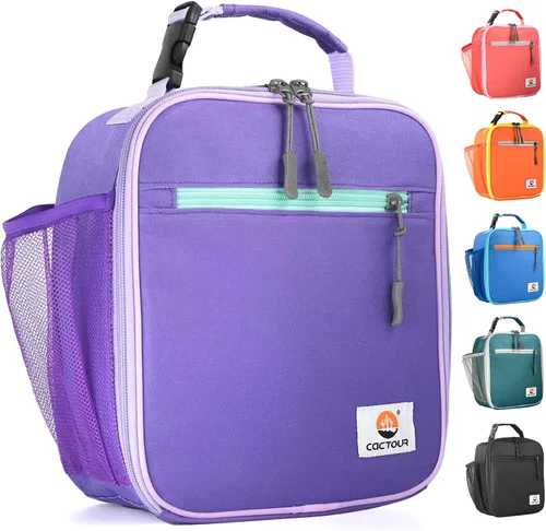 Vista 22 de CaCTOUR Lonchera para Niños, 2 Paquetes Bolsa de Almuerzo Aislada para Niñas y Niños, Bolsa Suave Mini Enfriador Regreso a la Escuela Bolsa