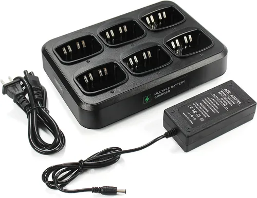 Vista 2 de Six-Way Charger Multi Unit Charger for Motorola Radio HT750 HT1250 PR860 EX500 MTX950 HT1250 PRO7150 JMNN4023 JMNN4024 WPLN4107 Walkie Talkie and