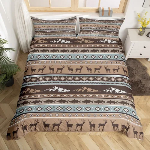 Vista 13 de Juego de ropa de cama con estampado de piel de vaca para niños, juego de funda de edredón con patrón de piel de vaca, juego de funda de edredón