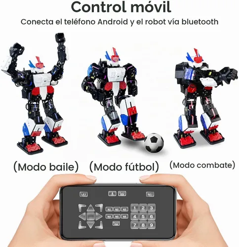 Vista 2 de Robot humanoide, boxeo inteligente, fútbol, robot bailarín, gráfico programable con teléfono y aplicación de PC con Windows, robótico RC blindado