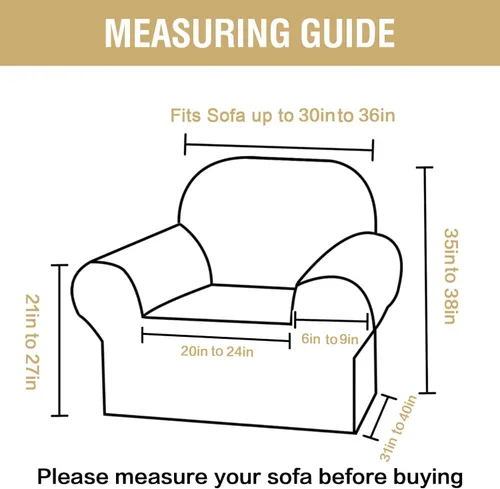 Vista 2 de H.VERSAILTEX - Funda elástica para sofá de jacquard con protector de muebles impermeable de 1 pieza, fundas para sofá elásticas con parte inferior
