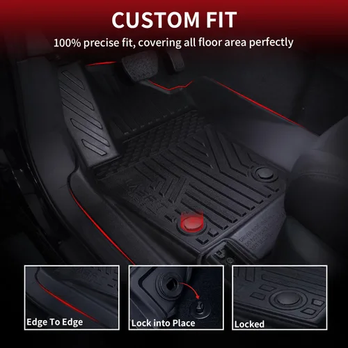 Vista 3 de LASFIT Alfombrillas para Toyota Tacoma 2005-2011 (solo compatible con DoubleCab AutoTran)