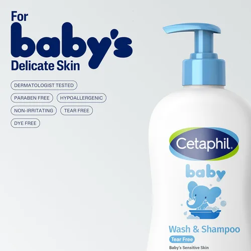 Vista 6 de Cetaphil Champú y gel de baño para bebé con caléndula orgánica, sin lágrimas, hipoalergénico, ideal para uso diario, probado por dermatólogos, 7.8oz