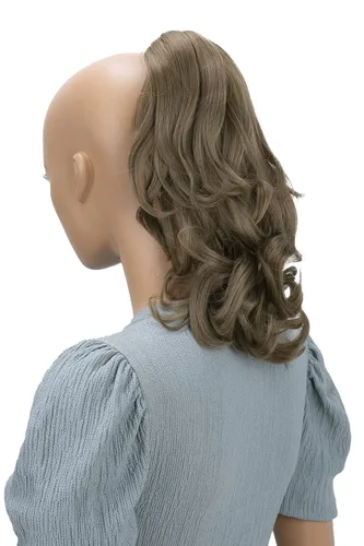 Vista 2 de PRETTYSHOP - Extensión de cabello rizado voluminoso, cola de caballo de 14 pulgadas con clip, resistente al calor