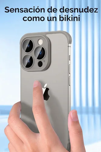 Vista 3 de LEKEVO Funda sin marco para iPhone 15 Pro Max con protector de lente de cámara, funda delgada de TPU suave a prueba de golpes, carcasa minimalista