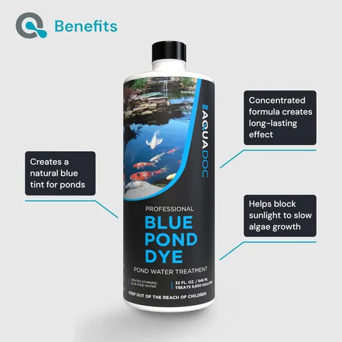 Vista 3 de Blue Pond Dye - Consigue agua de estanque hermosa y apta para peces - AquaDoc Pond Supplies