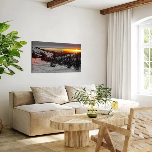 Vista 3 de Nachic Wall Lienzo de montaña de nieve, arte de pared, paisaje de naturaleza, paisaje de invierno, bosque de nieve, árbol, póster enmarcado