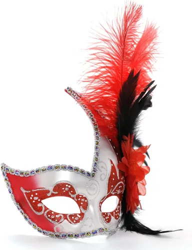 Vista 6 de Coddsmz Máscara de mascarada estilo veneciano con diamantes de imitación de cristal, vestido de princesa