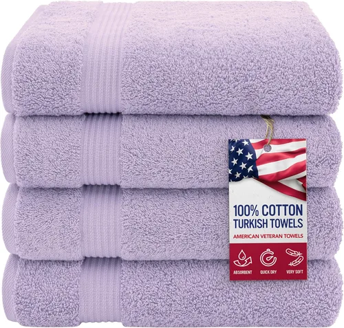 Vista 42 de Juego de toallas American Veteran Towel, de lujo, 6 piezas de algodón 100 % turco para máxima suavidad y absorción, para hotel y spa