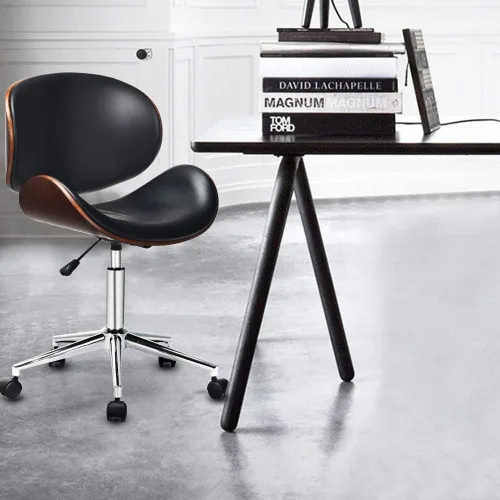 Vista 8 de GOODALLIN - Silla de oficina ajustable y moderna de mediados de siglo con asiento / respaldo curvo, silla ejecutiva giratoria, silla de computadora