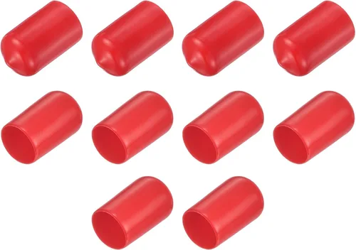 Vista 83 de uxcell 10 tapas de goma para extremos de 0.591 in de identificación, tapa de extremo redondo, protectores de rosca de tornillo, color negro