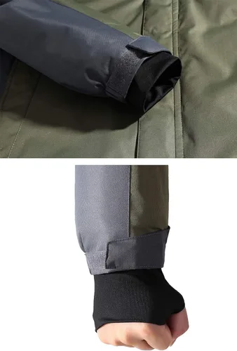 Vista 6 de HOW'ON - Chaqueta de invierno con capucha y forro polar, resistente al viento, impermeable, abrigo para montaña