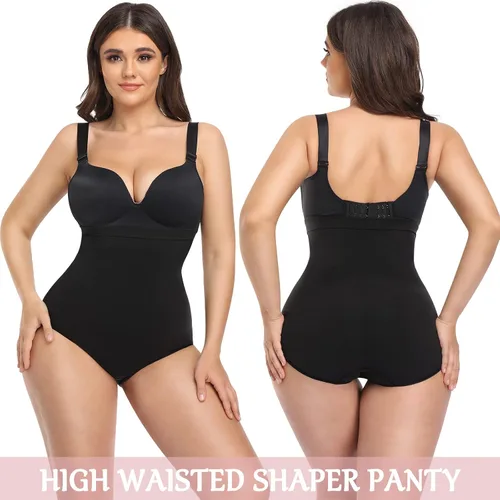 Vista 2 de Fajas de cintura alta para mujer, ropa interior con control de abdomen, sin costuras, cómodas y adelgazantes