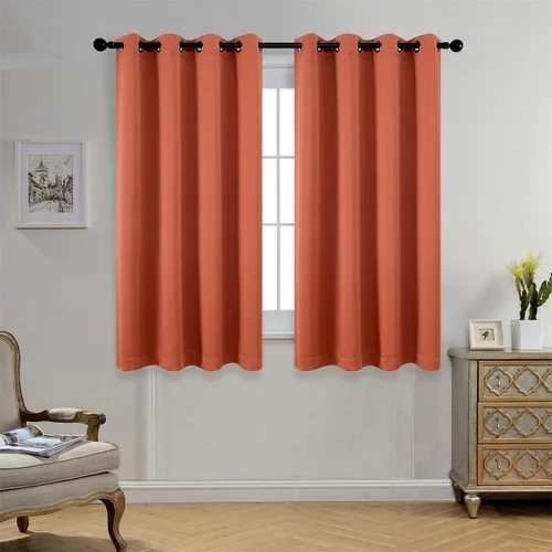Vista 30 de Set de 2 cortinas para ventana, de Miuco, opacas, con ollaos, para recámara, incluye 2 alzapaños