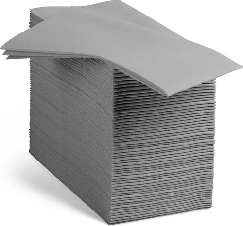 Vista 11 de 100 servilletas de papel de color beige con tacto de lino, suaves y absorbentes, para cocina, fiesta, boda, baño o cualquier ocasión (paquete de 100)