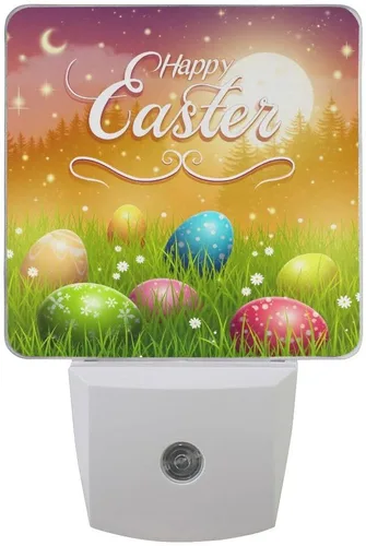 Vista 11 de Lámpara de noche LED enchufable con sensor de luz, libélulas florales grungy, luz blanca, paquete de 2 unidades, para pasillo, baño, dormitorio