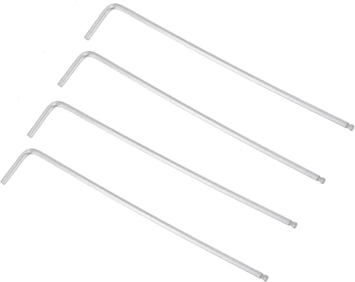 Vista 6 de uxcell Llave hexagonal de extremo de bola de 1/4", herramienta de reparación CR-V de brazo largo en forma de L, SAE 4 piezas