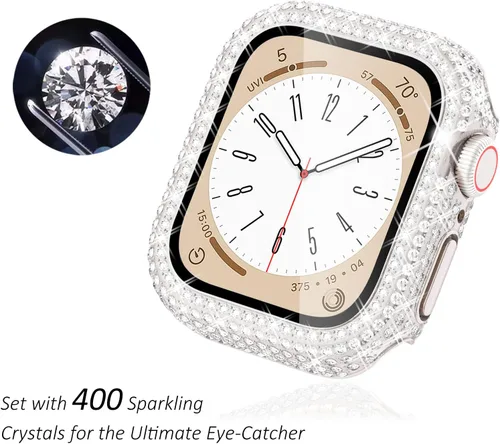 Vista 78 de Surace Bling - Carcasa con protector de pantalla para Apple Watch Series 3, 2, 1 de 1.496 pulgadas