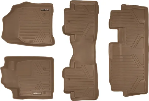 Vista 16 de SMARTLINER Juego de alfombrillas de piso de ajuste personalizado de 3 filas para Honda Pilot 2009-2015