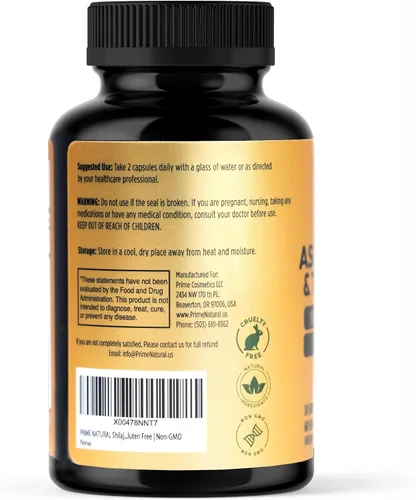 Vista 2 de Shilajit 1000 mg, musgo marino irlandés 100 mg, Ashwagandha 100 mg, Tongkat Ali, boro, magnesio, PQQ y más 60 cápsulas – Suministro de 30 días