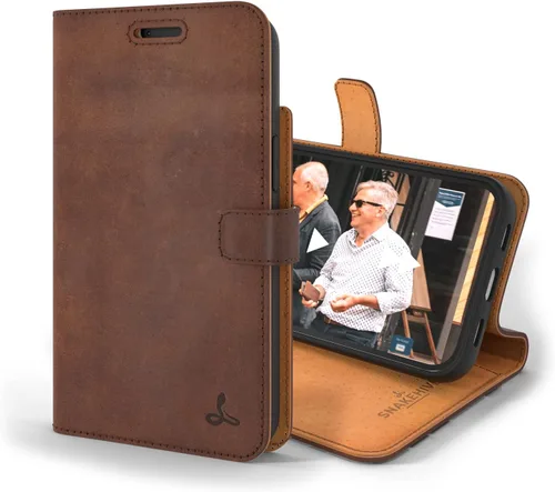 Vista 11 de Snakehive Cartera de cuero para iPhone 13 Funda de cuero genuino con tarjetero Funda tipo libro con tapa y soporte Compatible con iPhone 13