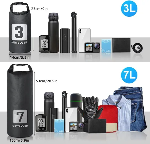 Vista 5 de LIXADA Bolsa de horquilla de bicicleta de 3L/7L - Bolsa seca impermeable, diseño superior enrollable, bolsa ligera para horquilla de bicicleta