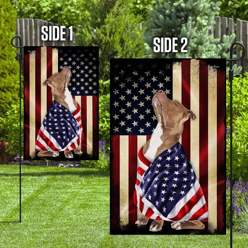 Vista 8 de FLAGWIX Bandera estadounidense de Pitbull American Patriot (29.5 x 39.5 pulgadas), banderas de Estados Unidos de poliéster de alta calidad
