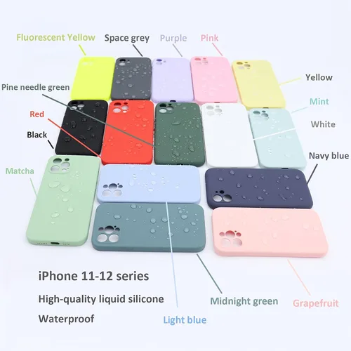 Vista 8 de ANDATE Funda de silicona para iPhone 12, color negro, funda protectora de goma de gel de silicona líquida suave a prueba de golpes para iPhone 12